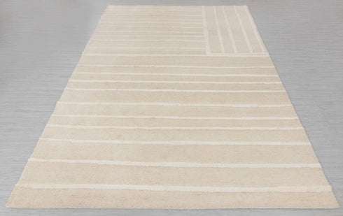 8x11 Cream White Geometric Moroccan Boho Design Rug 100% WOOL Rug Beni Ourain Berber Hand Knotted Se-36