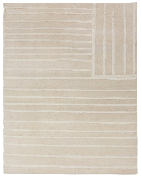 8x11 Cream White Geometric Moroccan Boho Design Rug 100% WOOL Rug Beni Ourain Berber Hand Knotted Se-36