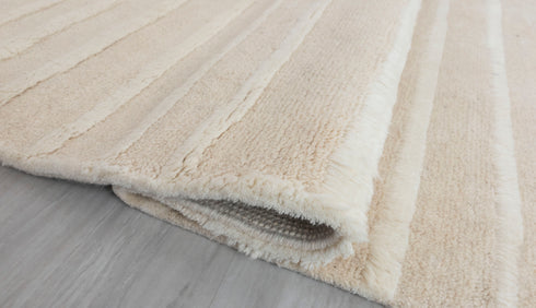 8x11 Cream White Geometric Moroccan Boho Design Rug 100% WOOL Rug Beni Ourain Berber Hand Knotted Se-36