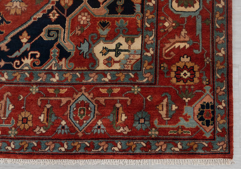 9x12 Classic Persian Serapi Mahal Red Navy Hand Knotted 100% Wool Rug, Rug-Se-40 Free Shipping!!