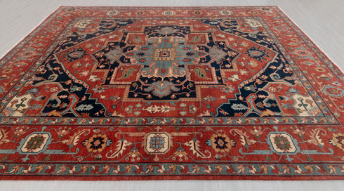9x12 Classic Persian Serapi Mahal Red Navy Hand Knotted 100% Wool Rug, Rug-Se-40 Free Shipping!!