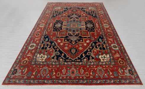 9x12 Classic Persian Serapi Mahal Red Navy Hand Knotted 100% Wool Rug, Rug-Se-40 Free Shipping!!
