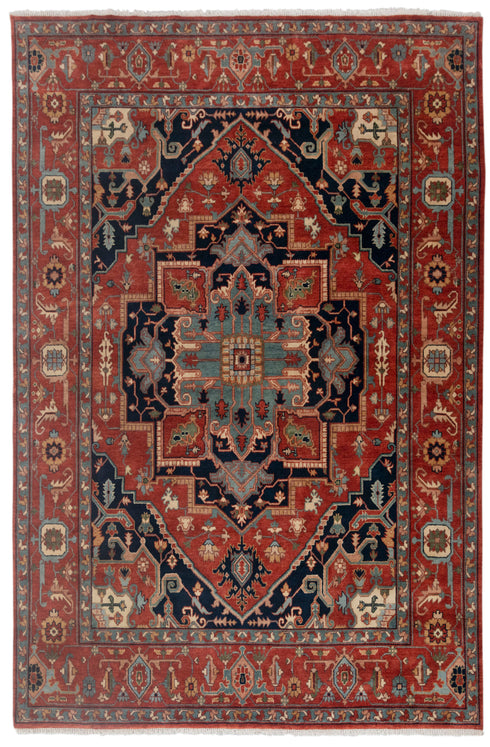 9x12 Classic Persian Serapi Mahal Red Navy Hand Knotted 100% Wool Rug, Rug-Se-40 Free Shipping!!