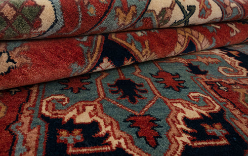 9x12 Classic Persian Serapi Mahal Red Navy Hand Knotted 100% Wool Rug, Rug-Se-40 Free Shipping!!