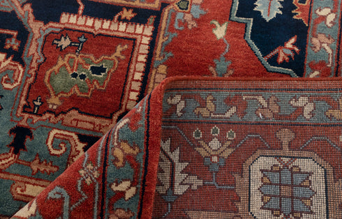 9x12 Classic Persian Serapi Mahal Red Navy Hand Knotted 100% Wool Rug, Rug-Se-40 Free Shipping!!