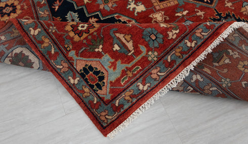 9x12 Classic Persian Serapi Mahal Red Navy Hand Knotted 100% Wool Rug, Rug-Se-40 Free Shipping!!