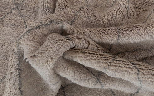 8x10 Tan Charcoal Diamond Pattern Design Wool Beni Ourain Berber Hand Knotted, No Wool Shedding, Se-35