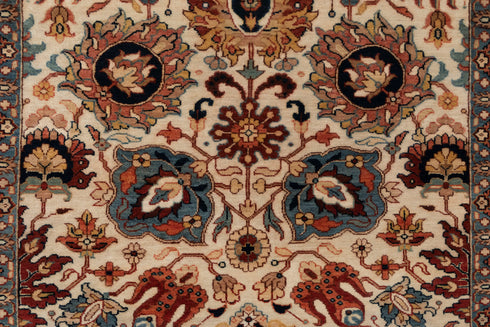 5x7 Beige Classic Sickle Kerman High Quality Handmade Wool Rug #112 JP-1 (150x200 Cms.)