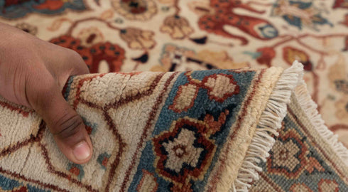 5x7 Beige Classic Sickle Kerman High Quality Handmade Wool Rug #112 JP-1 (150x200 Cms.)