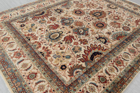 8x10 Cream Hadji Jalili Classic  Rug Retro High Quality Density Hand Knotted Wool.....Red Rug..123