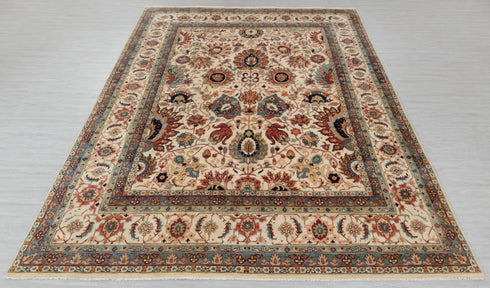 8x10 Cream Hadji Jalili Classic  Rug Retro High Quality Density Hand Knotted Wool.....Red Rug..123