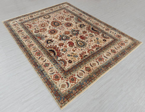 8x10 Cream Hadji Jalili Classic  Rug Retro High Quality Density Hand Knotted Wool.....Red Rug..123