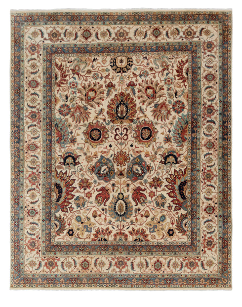 8x10 Cream Hadji Jalili Classic  Rug Retro High Quality Density Hand Knotted Wool.....Red Rug..123