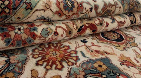 8x10 Cream Hadji Jalili Classic  Rug Retro High Quality Density Hand Knotted Wool.....Red Rug..123