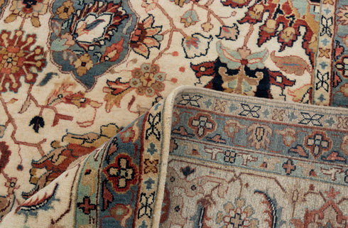 8x10 Cream Hadji Jalili Classic  Rug Retro High Quality Density Hand Knotted Wool.....Red Rug..123