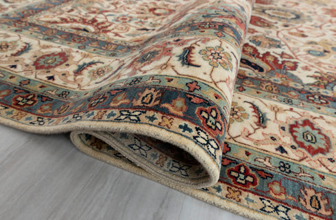 8x10 Cream Hadji Jalili Classic  Rug Retro High Quality Density Hand Knotted Wool.....Red Rug..123