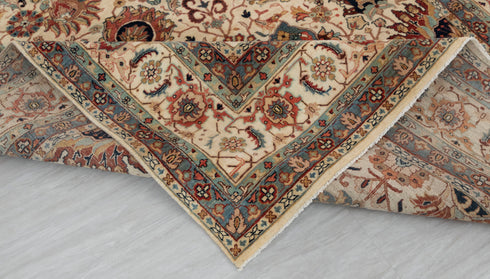 8x10 Cream Hadji Jalili Classic  Rug Retro High Quality Density Hand Knotted Wool.....Red Rug..123