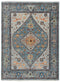 Blue Colorful Modern Living Rug  Oushak Turkish Design Hand Knotted Hand Spun Wool Rug #SE-110
