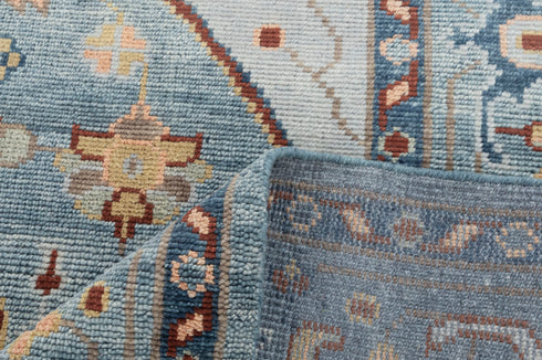 Blue Colorful Modern Living Rug  Oushak Turkish Design Hand Knotted Hand Spun Wool Rug #SE-110