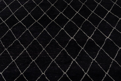 10x14 Large Black Plush Feel Wool Moroccan Boho Beni Ourain Rug, Berber rug 10x14...#Se-48