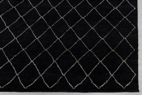 10x14 Large Black Plush Feel Wool Moroccan Boho Beni Ourain Rug, Berber rug 10x14...#Se-48