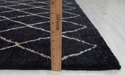 10x14 Large Black Plush Feel Wool Moroccan Boho Beni Ourain Rug, Berber rug 10x14...#Se-48