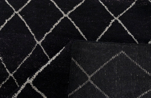 10x14 Large Black Plush Feel Wool Moroccan Boho Beni Ourain Rug, Berber rug 10x14...#Se-48