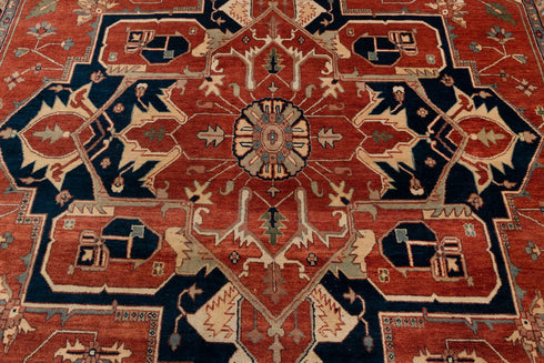 12x15 Blue Red Large Serapi Classic Persian high Quality Rug Hand Knotted 100% Wool Rug, Rug- Ps-15