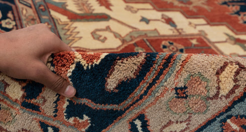 12x15 Blue Red Large Serapi Classic Persian high Quality Rug Hand Knotted 100% Wool Rug, Rug- Ps-15