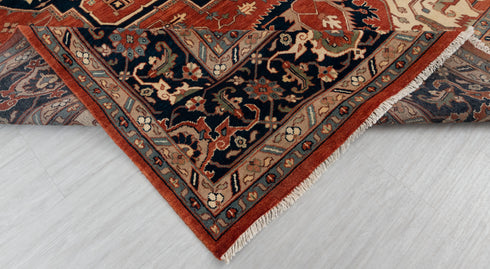 12x15 Blue Red Large Serapi Classic Persian high Quality Rug Hand Knotted 100% Wool Rug, Rug- Ps-15