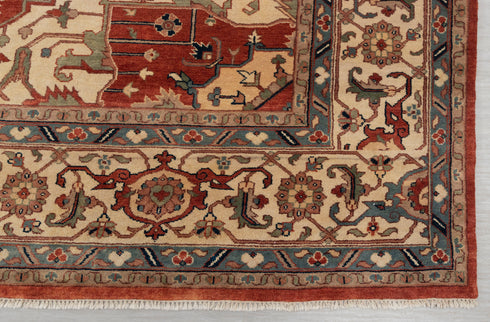 12x15 Red Classic Persian Serapu High Quality Rug Hand Knotted 100% Wool Rug, Rug- Ps-13