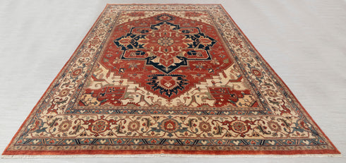 12x15 Red Classic Persian Serapu High Quality Rug Hand Knotted 100% Wool Rug, Rug- Ps-13