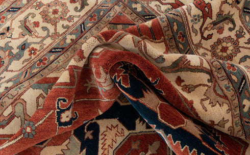 12x15 Red Classic Persian Serapu High Quality Rug Hand Knotted 100% Wool Rug, Rug- Ps-13