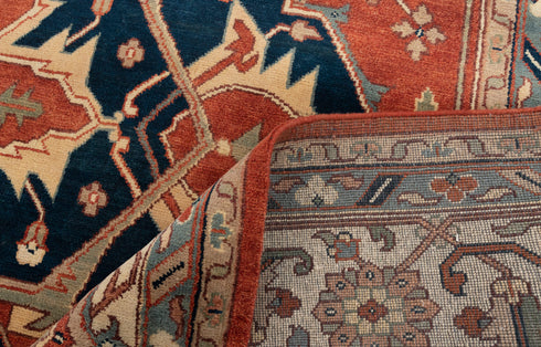 12x15 Red Classic Persian Serapu High Quality Rug Hand Knotted 100% Wool Rug, Rug- Ps-13