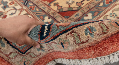 12x15 Red Classic Persian Serapu High Quality Rug Hand Knotted 100% Wool Rug, Rug- Ps-13