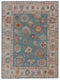8x10 Blue Modern Oushak Turkish Style Rug 100% Handknotted Wool Rug 2274