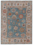 8x10 Blue Modern Oushak Turkish Style Rug 100% Handknotted Wool Rug 2274