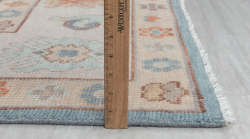 8x10 Blue Modern Oushak Turkish Style Rug 100% Handknotted Wool Rug 2274