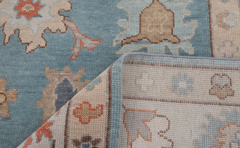 8x10 Blue Modern Oushak Turkish Style Rug 100% Handknotted Wool Rug 2274