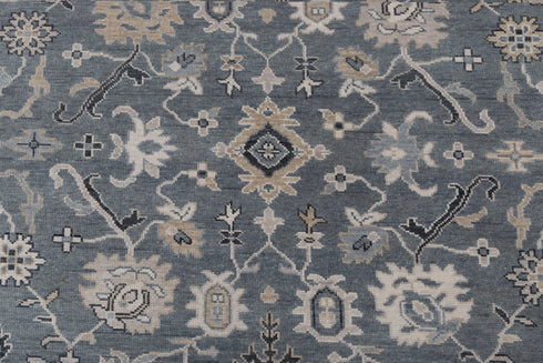 8x10 Dark Grey Sultanbad Modern Living Rug  Oushak Turkish Design Hand Knotted Hand Spun Wool Rug # 2272