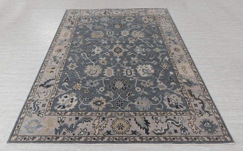 8x10 Dark Grey Sultanbad Modern Living Rug  Oushak Turkish Design Hand Knotted Hand Spun Wool Rug # 2272