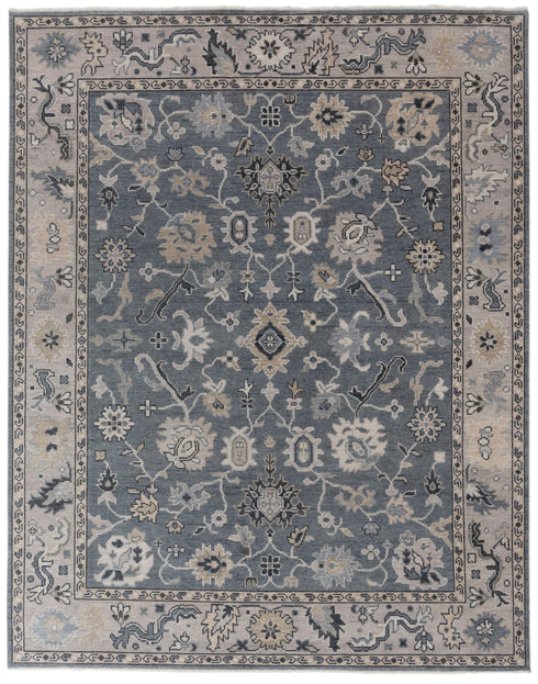 8x10 Dark Grey Sultanbad Modern Living Rug  Oushak Turkish Design Hand Knotted Hand Spun Wool Rug # 2272