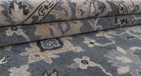 8x10 Dark Grey Sultanbad Modern Living Rug  Oushak Turkish Design Hand Knotted Hand Spun Wool Rug # 2272