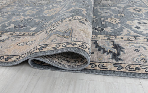 8x10 Dark Grey Sultanbad Modern Living Rug  Oushak Turkish Design Hand Knotted Hand Spun Wool Rug # 2272