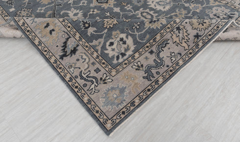 8x10 Dark Grey Sultanbad Modern Living Rug  Oushak Turkish Design Hand Knotted Hand Spun Wool Rug # 2272