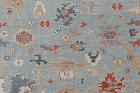 8x10 Ivory Grey Modern Living Rug  Oushak Turkish Design Hand Knotted Hand Spun Wool Rug # 2266