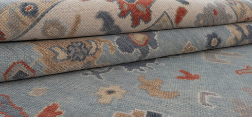 8x10 Ivory Grey Modern Living Rug  Oushak Turkish Design Hand Knotted Hand Spun Wool Rug # 2266