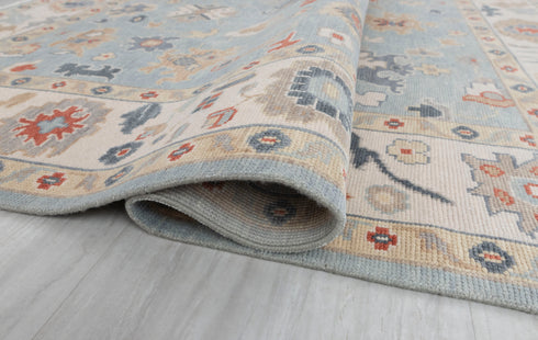 8x10 Ivory Grey Modern Living Rug  Oushak Turkish Design Hand Knotted Hand Spun Wool Rug # 2266