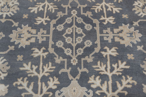 9x12 Grey Cream Pastel Oushak Hand Knotted 100% Wool Rug #136(275x365 Cms.)