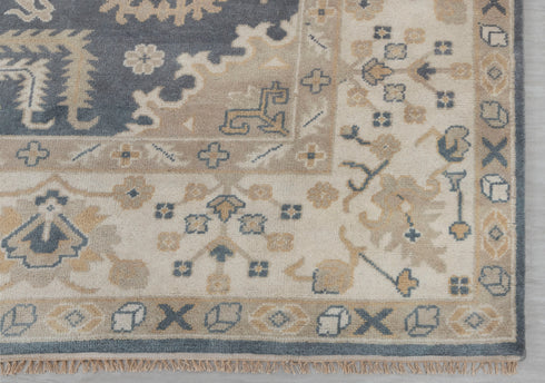 9x12 Grey Cream Pastel Oushak Hand Knotted 100% Wool Rug #136(275x365 Cms.)